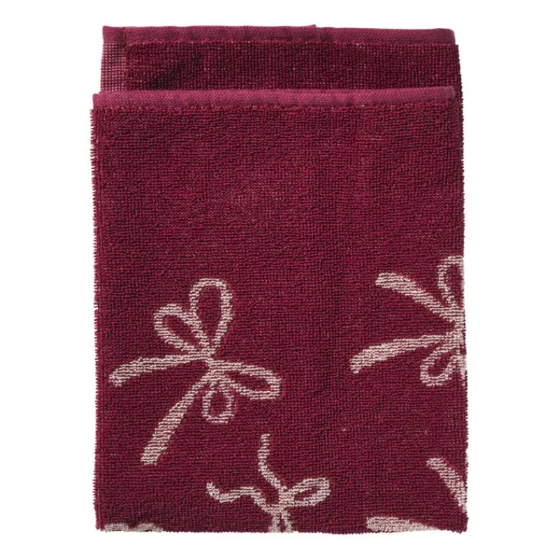 Xenos Thee- En Keukendoeken-Keukendoek strikjes - bordeauxrood/roze - 50x50 cm