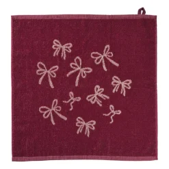 Xenos Thee- En Keukendoeken-Keukendoek strikjes - bordeauxrood/roze - 50x50 cm