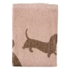 Xenos Thee- En Keukendoeken-Keukendoek teckels - roze/bruin - 50x50 cm