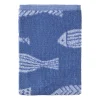 Xenos Thee- En Keukendoeken-Keukendoek vissen - blauw/wit - 50x50 cm