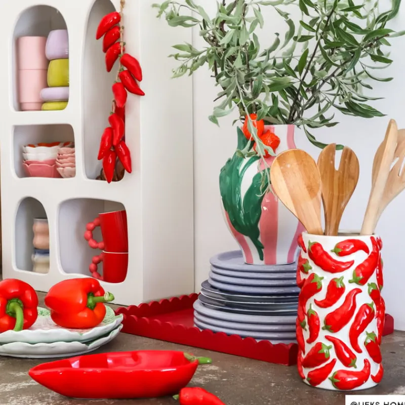 Xenos Keukengerei|Voorraadpotten-Keukengerei pot peper - rood - ø11.5x20 cm