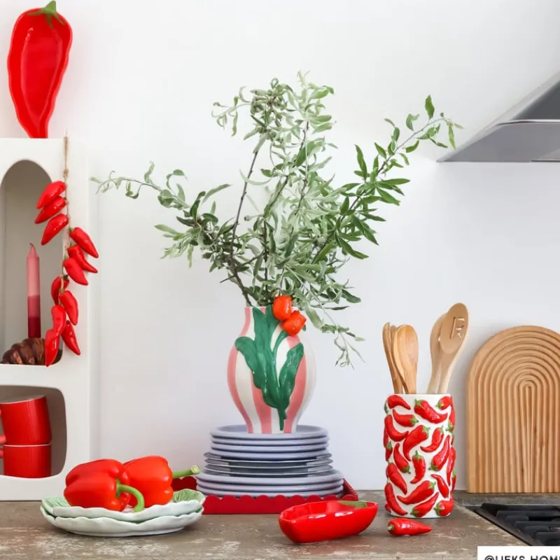 Xenos Keukengerei|Voorraadpotten-Keukengerei pot peper - rood - ø11.5x20 cm