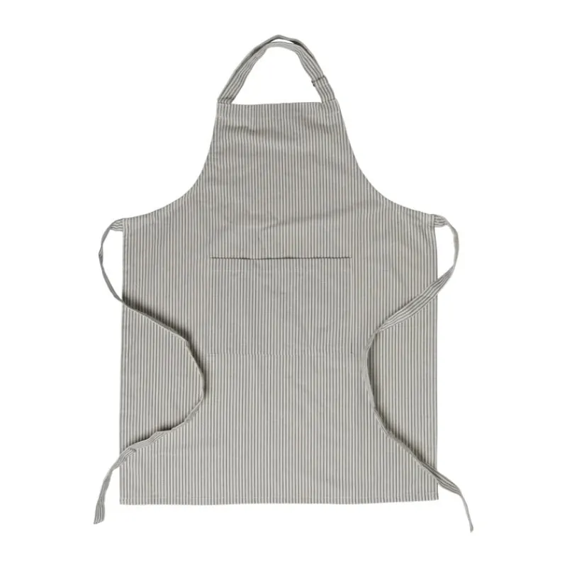 Xenos Schorten-Keukenschort gestreept - groen/wit - 65x85 cm