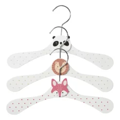 Xenos Kledinghangers-Kinder kledinghanger dieren - wit - set van 3
