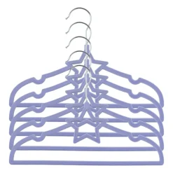 Xenos Kledinghangers-Kinder kledinghanger ster - vilt - paars - set van 5