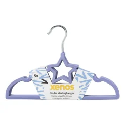 Xenos Kledinghangers-Kinder kledinghanger ster - vilt - paars - set van 5