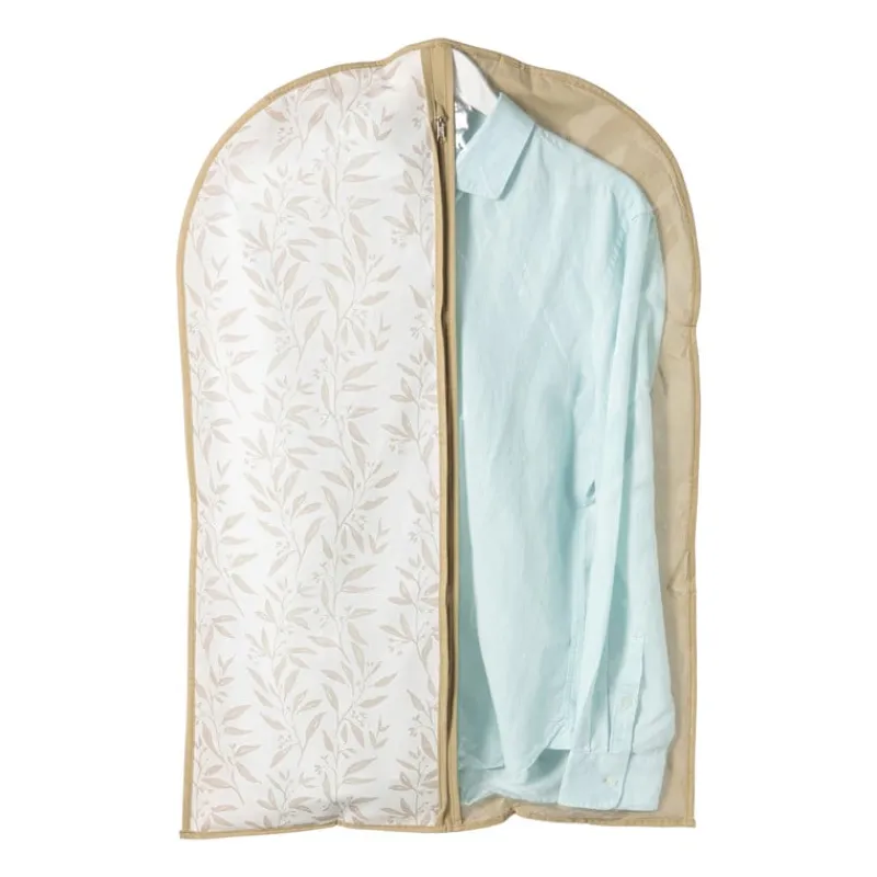 Xenos Kledingrekken-Kledinghoes leafs - bruin/beige - 90x60x15 cm