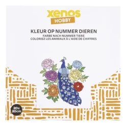 Xenos Kleurboeken-Kleurboek op nummer dieren - 20x20 cm