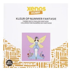 Xenos Kleurboeken|Kerstcadeaus-Kleurboek op nummer fantasiefiguren - 20x20 cm
