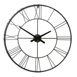 Xenos Klokken-Klok Boston - zwart metaal - ø70 cm