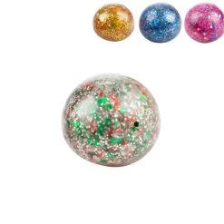 Xenos Spellen|Kerstcadeaus-Knijpbal glitter - multikleur - diverse varianten