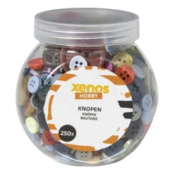 Xenos Knutselspullen-Knoopjes in pot - set van 250