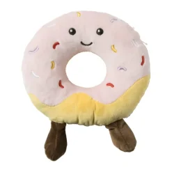 Xenos Knuffels-Knuffel donut - multikleur - ø16 cm