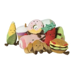 Xenos Knuffels-Knuffel donut - multikleur - ø16 cm