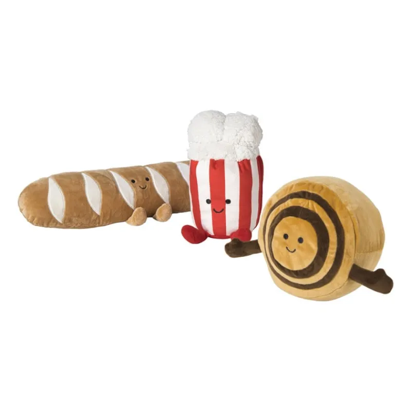 Xenos Knuffels|Kerstcadeaus-Knuffel popcorn - rood/wit - 19x12 cm