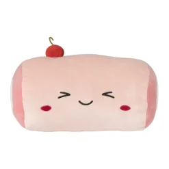 Xenos Knuffels-Knuffelkussen kers - roze - ø12x21 cm