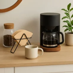 Xenos Koffie Accessoires-Koffiefilter rekje - zwart - 11x13x4.7 cm