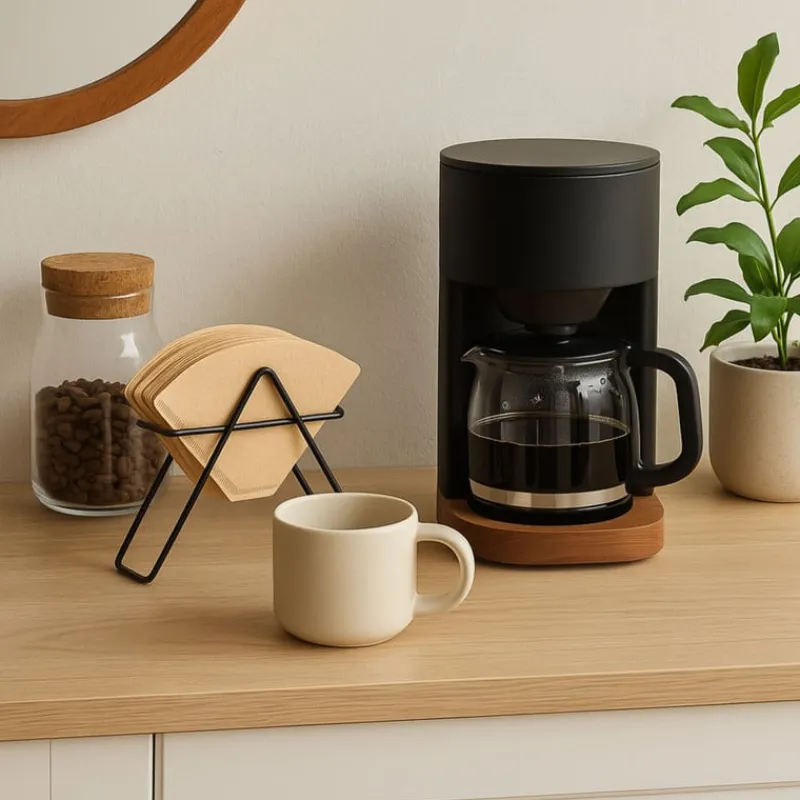 Xenos Koffie Accessoires-Koffiefilter rekje - zwart - 11x13x4.7 cm