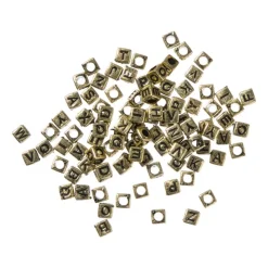 Xenos Knutselspullen-Kralen met letters - goud - set van 100