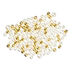 Xenos Knutselspullen-Kralen met letters parels - wit/goud - set van 100