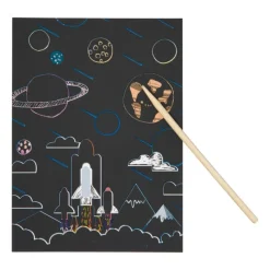 Xenos Kleurboeken|Kerstcadeaus-Krasboek ruimtefiguren - 13x18 cm
