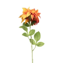 Xenos Kunstbloemen-Kunstbloem dahlia - oranje - 75 cm