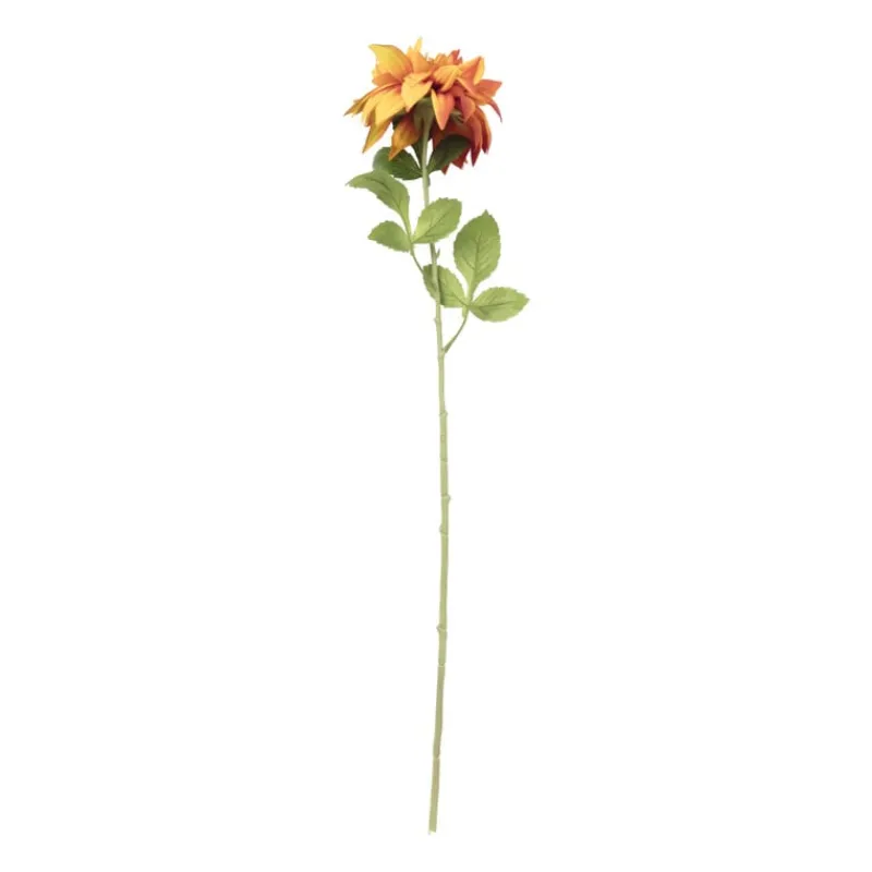 Xenos Kunstbloemen-Kunstbloem dahlia - oranje - 75 cm