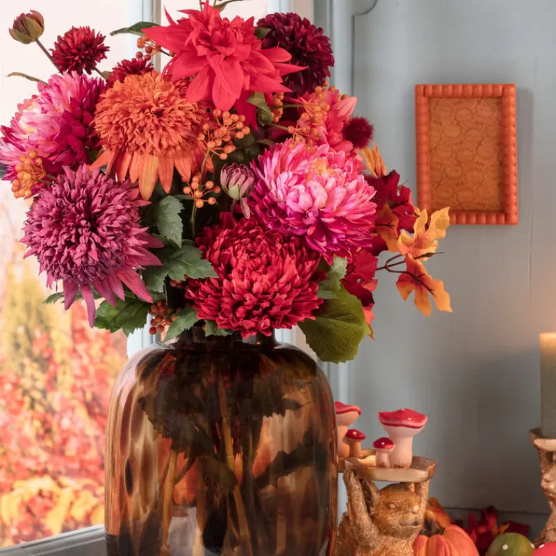 Xenos Kunstbloemen-Kunstbloem dahlia - rood - 75 cm