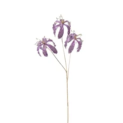 Xenos Kunstbloemen-Kunstbloem gloriosa - goudkleurig/paars - 60 cm