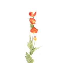 Xenos Kunstbloemen-Kunstbloem klaproos - oranje - 60 cm