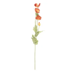 Xenos Kunstbloemen-Kunstbloem klaproos - oranje - 60 cm