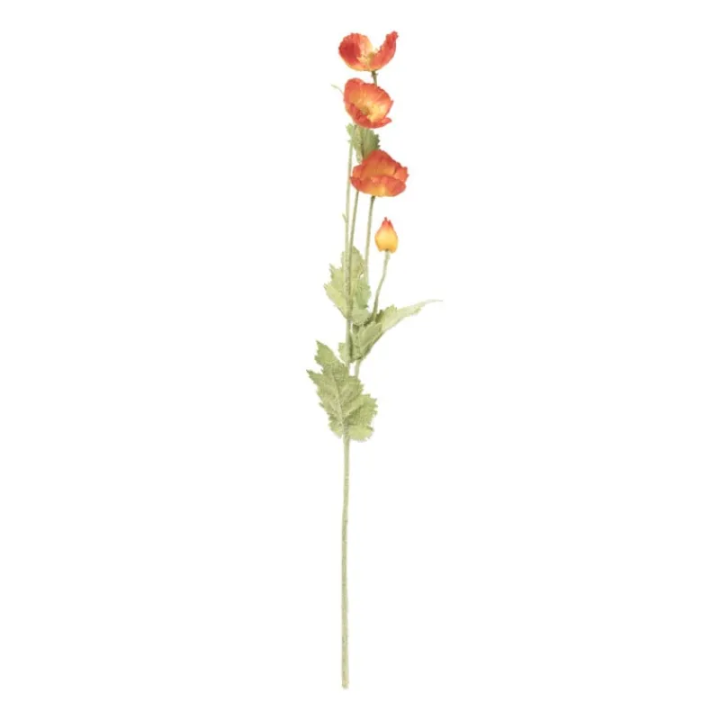 Xenos Kunstbloemen-Kunstbloem klaproos - oranje - 60 cm