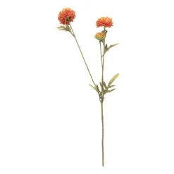 Xenos Kunstbloemen-Kunstbloem met 2 chrysanten - oranje - 73 cm