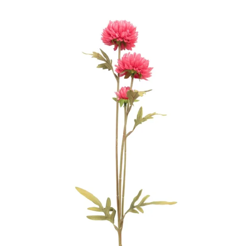 Xenos Kunstbloemen-Kunstbloem met 3 chrysanten - fuchsia - 68 cm