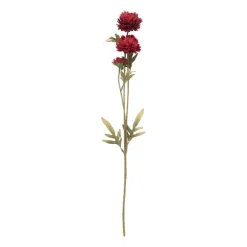 Xenos Kunstbloemen-Kunstbloem met 3 chrysanten - rood - 68 cm
