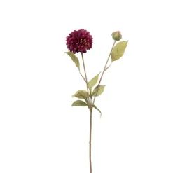 Xenos Kunstbloemen-Kunstbloem met 2 chrysanten - paars - 73 cm