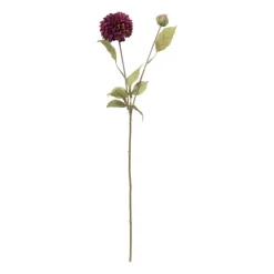 Xenos Kunstbloemen-Kunstbloem met 2 chrysanten - paars - 73 cm