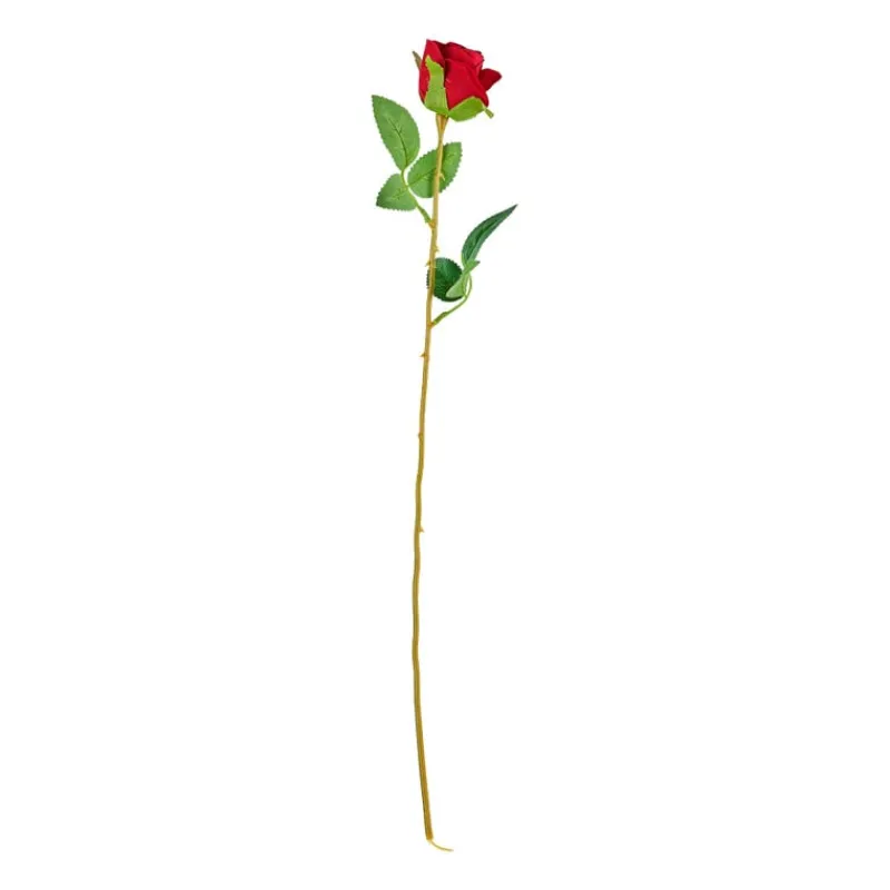 Xenos Kunstbloemen-Kunstbloem roos - rood - 56 cm