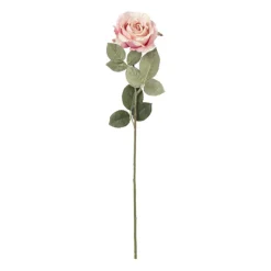 Xenos Kunstbloemen-Kunstbloem roos - roze - 64 cm