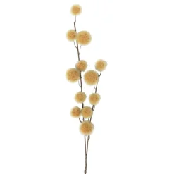 Xenos Kunstbloemen-Kunsttak met bolletjes - geel - 103 cm