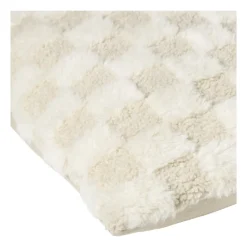 Xenos Kussens-Kussen geblokt teddy - beige - 45x45 cm