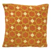 Xenos Kussens-Kussen jacquard bloemen - oranje - 45x45 cm