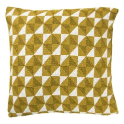 Xenos Kussens-Kussen jacquard driehoek - geel - 45x45 cm