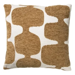 Xenos Kussens-Kussen jacquard organisch - bruin/wit - 45x45 cm