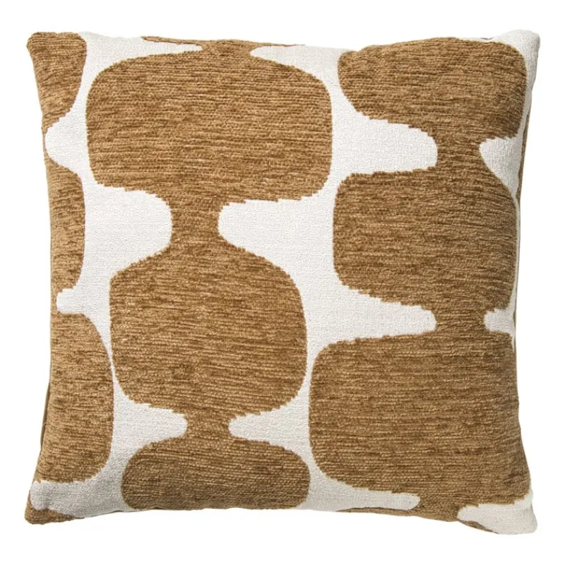 Xenos Kussens-Kussen jacquard organisch - bruin/wit - 45x45 cm