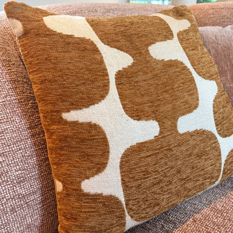 Xenos Kussens-Kussen jacquard organisch - bruin/wit - 45x45 cm