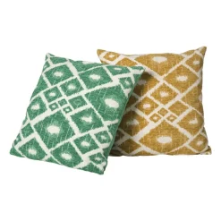 Xenos Kussens-Kussen jacquard ruit - geel - 45x45 cm