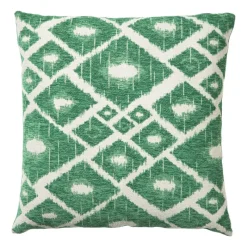 Xenos Kussens-Kussen jacquard ruit - groen - 45x45 cm