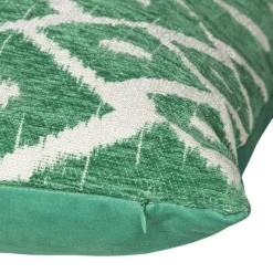 Xenos Kussens-Kussen jacquard ruit - groen - 45x45 cm