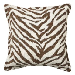 Xenos Kussens-Kussen jacquard zebra - bruin/wit - 45x45 cm